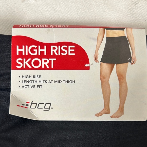 bcg Black Women's Tennis Skort with Perforated Detail - Picture 5 of 7